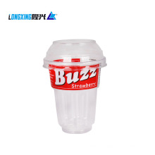 2018 new design plastic ice cream cup with lid